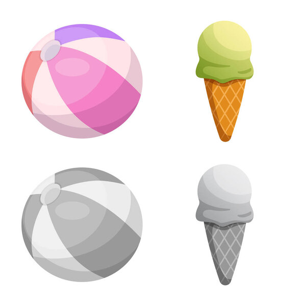 Vector illustration of pool and swimming symbol. Set of pool and activity stock symbol for web.