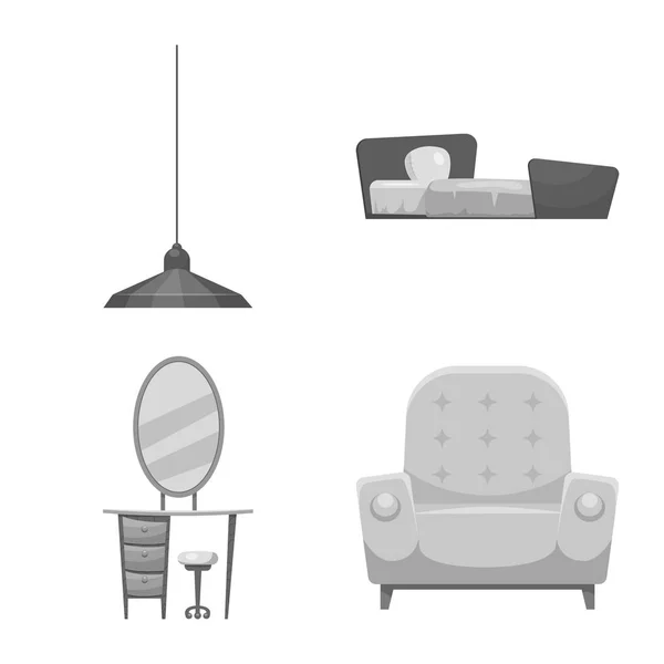 Isolated object of furniture and apartment icon. Collection of furniture and home stock vector illustration. — Stock Vector