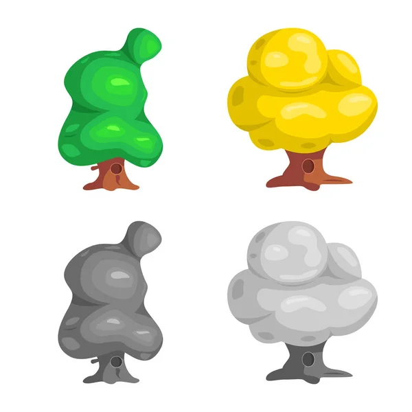 Vektorillustration av träd och naturen logotyp. Samling av träd och krona aktiesymbol för webben. — Stock vektor