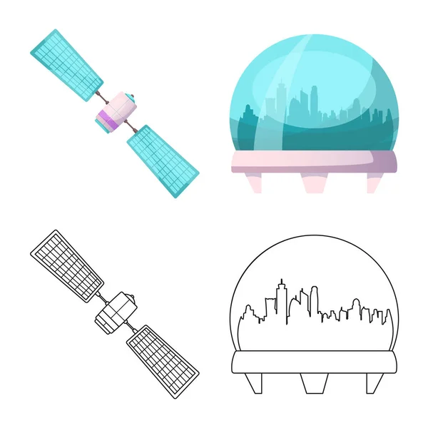 Illustrazione vettoriale di Marte e segno spaziale. Raccolta di Marte e pianeta stock illustrazione vettoriale . — Vettoriale Stock