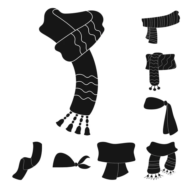 Design vettoriale di sciarpa e scialle simbolo. Raccolta di sciarpa e accessori stock vettoriale illustrazione . — Vettoriale Stock