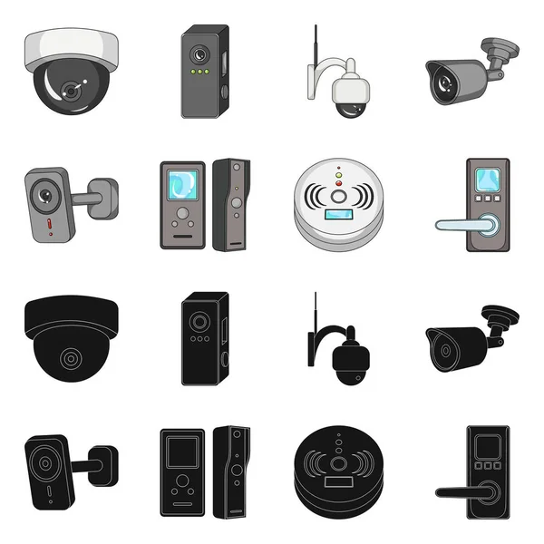 Ilustración vectorial de cctv e icono de la cámara. Colección de cctv y vector de sistema icono para stock . — Vector de stock