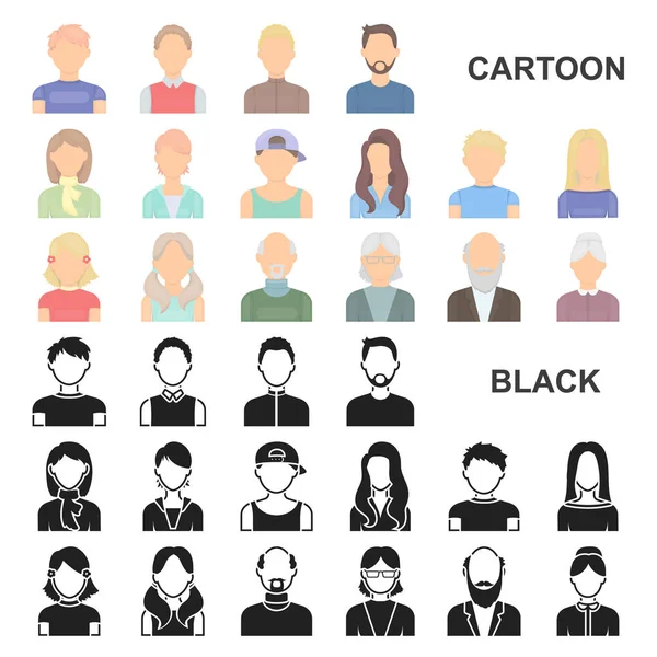 Avatar- und Face-Cartoon-Icons in Set-Kollektion für das Design. eine person erscheinung vektor symbol stock web illustration. — Stockvektor