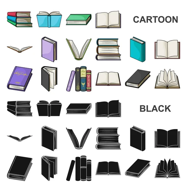 Boek in de cartoon bindingspictogrammen in set collectie voor design. Gedrukte producten vector symbool voorraad web illustratie. — Stockvector