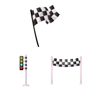 Araba ve ralli simge vektör Illustration. Araba ve yarış hisse senedi simgesi için web topluluğu.