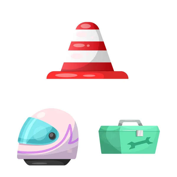 Isolated object of car and rally icon. Collection of car and race vector icon for stock. — Stock Vector