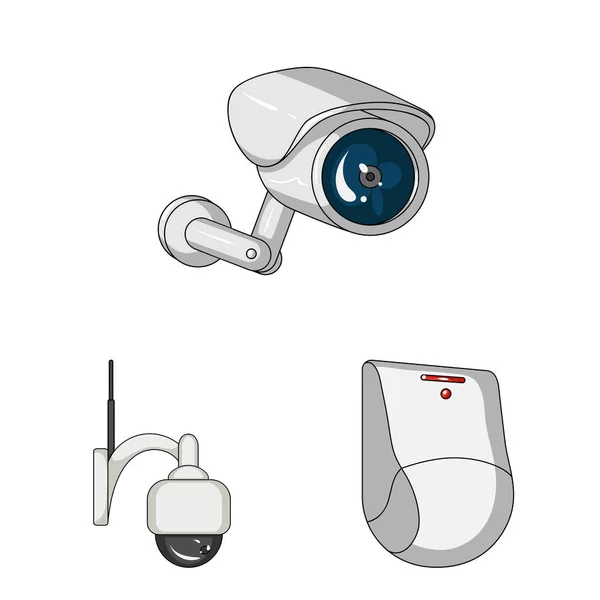 Isoliertes Objekt von cctv und Kamera-Logo. Sammlung von cctv und System Stock Vector Illustration. — Stockvektor