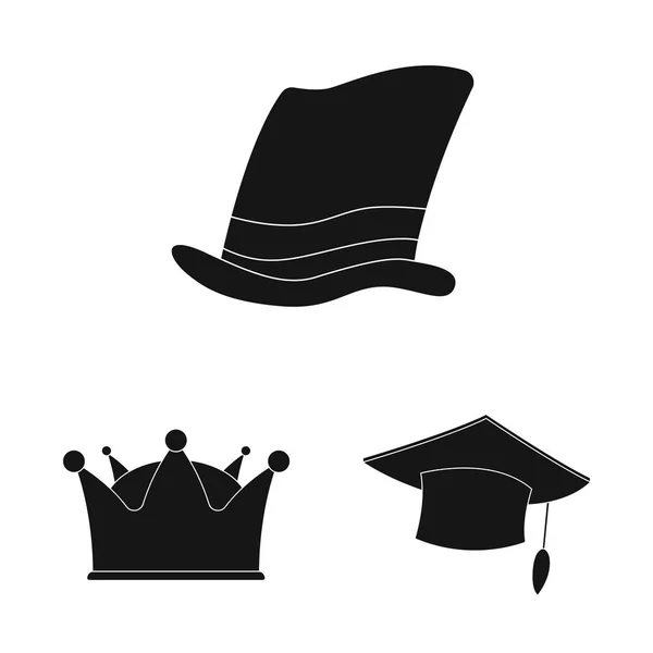 Projeto vetorial de chapelaria e ícone de boné. Coleção de chapéus e chapéus vetor ícone para estoque . — Vetor de Stock