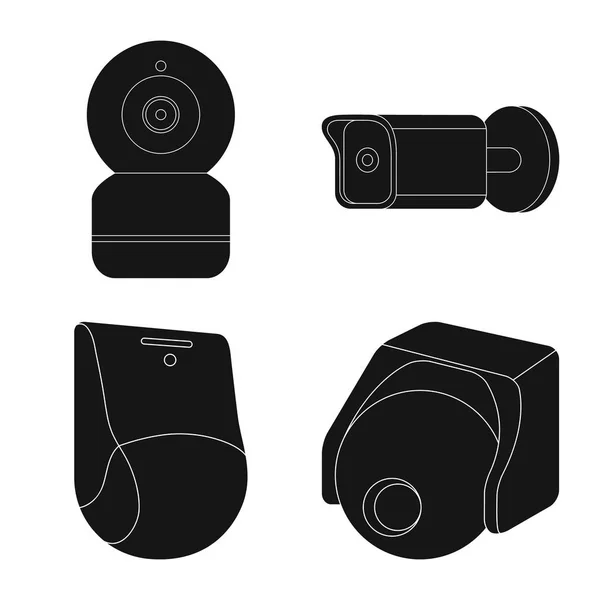 Objeto aislado de cctv e icono de la cámara. Conjunto de cctv y sistema de stock símbolo para web . — Archivo Imágenes Vectoriales