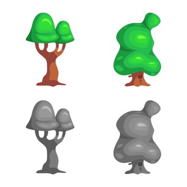 Ağaç ve doğa simgesi yalıtılmış nesne. Ağaç ve taç hisse senedi simgesi için web topluluğu.