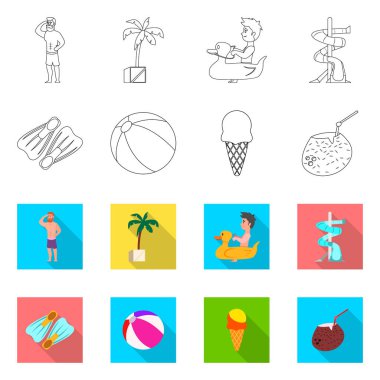 Havuzu ve yüzme simge vektör Illustration. Havuzu ve etkinlik hisse senedi simgesi için web topluluğu.