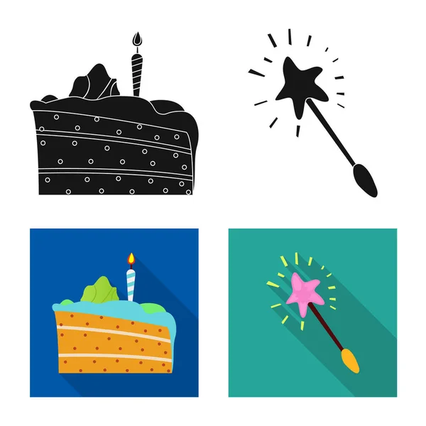 Diseño vectorial del icono de fiesta y cumpleaños. Conjunto de fiesta y celebración símbolo de stock para web . — Vector de stock