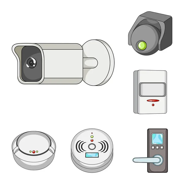 Vectorillustratie van cctv en camera symbool. Aantal cctv en systeem vector pictogram voor voorraad. — Stockvector