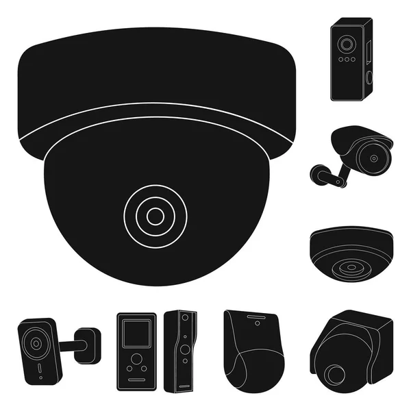 Oggetto isolato di icona cctv e fotocamera. Set di icone vettoriali cctv e di sistema per magazzino . — Vettoriale Stock