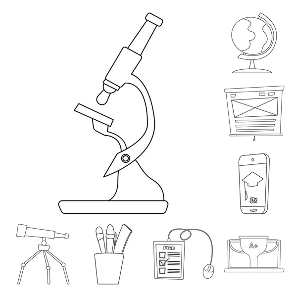 Isoliertes Objekt der Bildung und des Lernens. Sammlung von Bildung und Schule Vektor-Symbol für Aktien. — Stockvektor