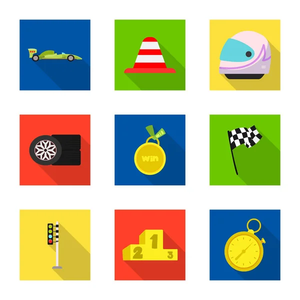 Illustrazione vettoriale del logo dell'auto e del rally. Serie di auto e corsa stock vettoriale illustrazione . — Vettoriale Stock