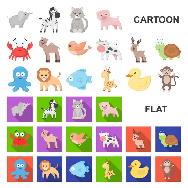 Нереалистичный мультфильм о животном в коллекции дизайнеров. Векторные символы игрушек . — стоковый вектор
