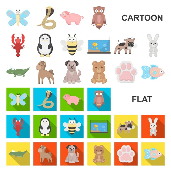 Μια εξωπραγματική καρτούν εικόνες ζώων σετ συλλογής για το σχεδιασμό. Ζωάκια διανυσματικά εικονογράφηση σύμβολο μετοχής web. — Διανυσματικό Αρχείο