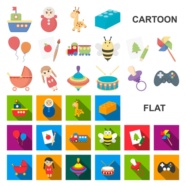 Iconos de dibujos animados de juguete para niños en la colección de conjuntos para diseño. Juego y bauble vector símbolo stock web ilustración . — Vector de stock