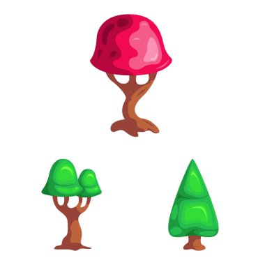 Ağaç ve doğa logo vektör Illustration. Hisse senedi için ağaç ve taç vektör simge topluluğu.