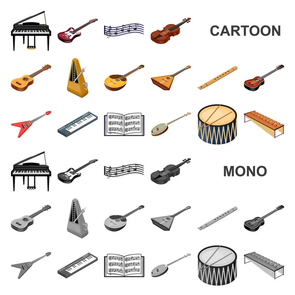 Icônes de bande dessinée d'instrument de musique dans la collection de jeu pour le design. String and Wind instrument isometric vector symbol stock web illustration . — Image vectorielle