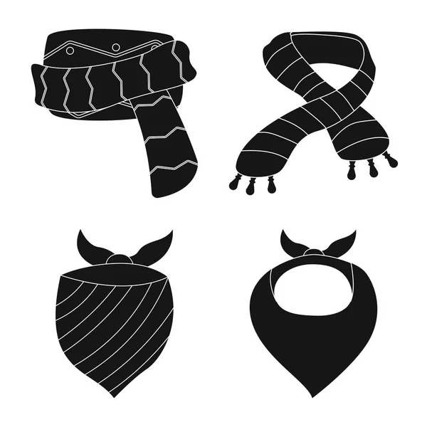 Isoliertes Objekt aus Schal und Schal-Logo. Kollektion von Schal und Accessoire Vektor Icon für Lager. — Stockvektor