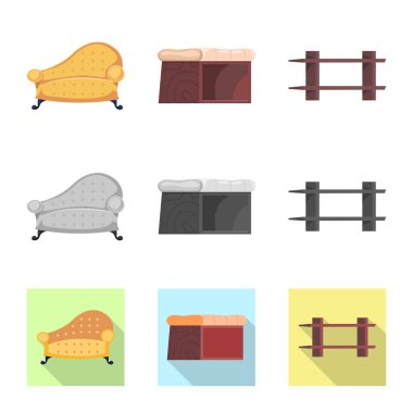 Mobilya ve daire simge vektör tasarımı. Mobilya ve ev hisse senedi simgesi web için set.