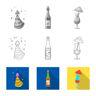 Parti ve Doğum günü simge vektör tasarımı. Hisse senedi için kutlama ve parti vektör simge topluluğu.