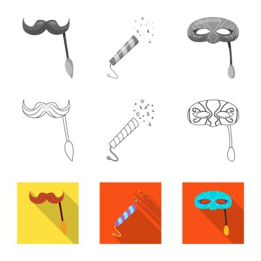 Parti ve Doğum işareti vektör Illustration. Hisse senedi için kutlama ve parti vektör simge topluluğu.