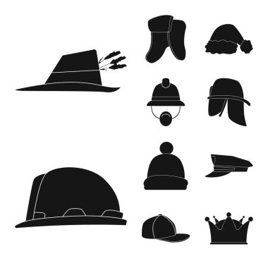 Şapkalar ve kap işareti tasarımını vektör. Şapkalar ve aksesuar hisse senedi vektör çizim koleksiyonu.