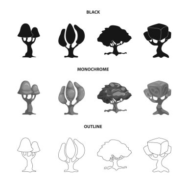 Ağaç ve doğa simge vektör tasarımı. Ağaç ve taç hisse senedi simgesi için web topluluğu.