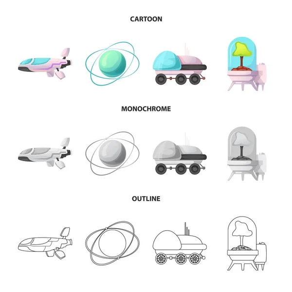 Векторный дизайн марсов и иконка пространства. Набор векторных иллюстраций марсов и планет . — стоковый вектор