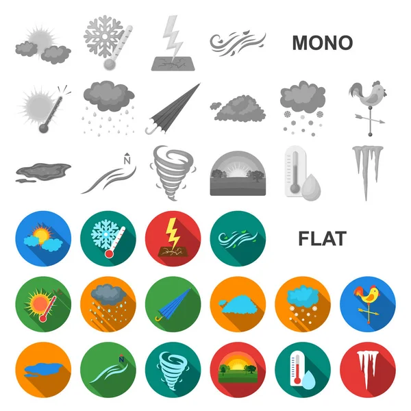 Различные иконки погодных условий в наборе для обозначения. . — стоковый вектор