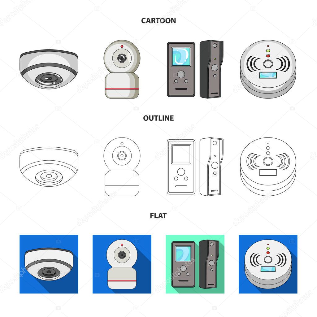 Vector illustration of cctv and camera icon. Set of cctv and system stock symbol for web.