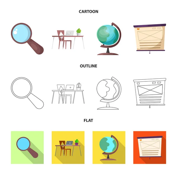 Oggetto isolato di istruzione e simbolo di apprendimento. Serie di illustrazione vettoriale dell'istruzione e dello stock scolastico . — Vettoriale Stock