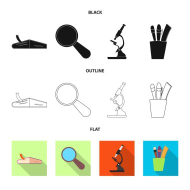 Eğitim ve öğrenme logo izole nesne. Eğitim ve okul hisse senedi vektör çizim.