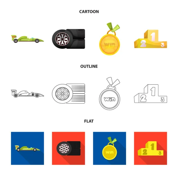 Векторні ілюстрації автомобіля та логотипу ралі. Набір автомобільних і гоночних запасів Векторні ілюстрації . — стоковий вектор