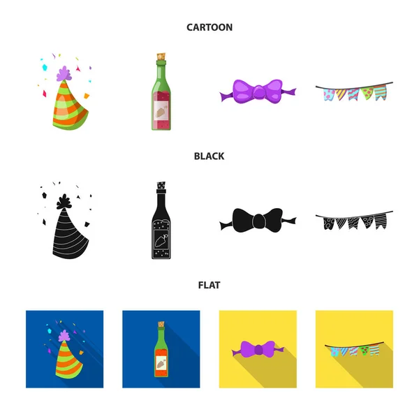 Geïsoleerde object van partij en verjaardag teken. Collectie van partij en viering aandelensymbool voor web. — Stockvector
