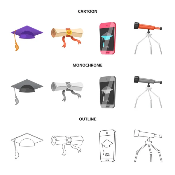 Diseño vectorial del logotipo de educación y aprendizaje. Colección de la educación y el símbolo de stock escolar para la web . — Archivo Imágenes Vectoriales