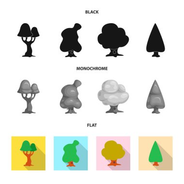 Ağaç ve doğa işareti vektör tasarımı. Ağaç ve taç hisse senedi simgesi için web topluluğu.