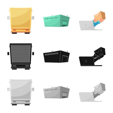 Mal ve kargo simge vektör Illustration. Ürünler ve ambar hisse senedi simgesi için web topluluğu.