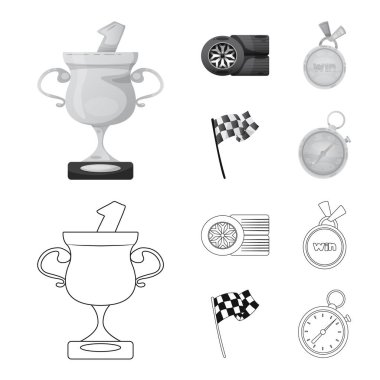 Araba ve ralli sembolü yalıtılmış nesne. Hisse senedi için araba ve yarış vektör simge kümesi.