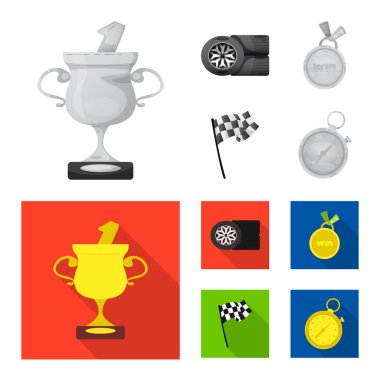 Araba ve ralli simge vektör Illustration. Araba ve yarış hisse senedi simgesi web için kümesi.