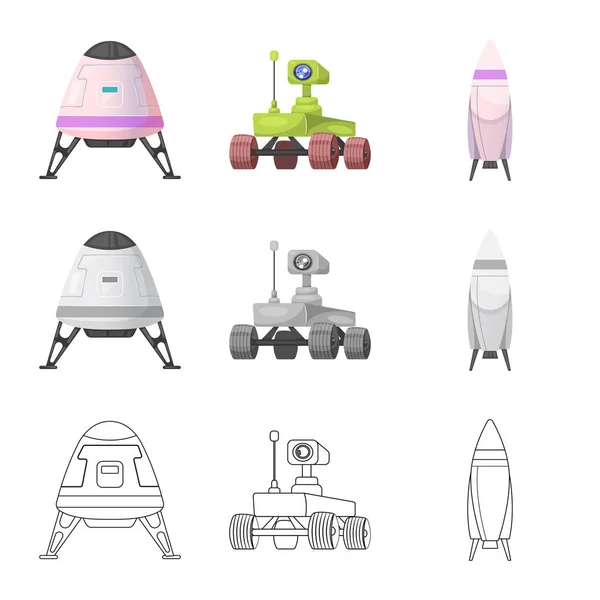 Illustration vectorielle de mars et icône de l'espace. Collection de mars et illustration vectorielle de stock de planète . — Image vectorielle