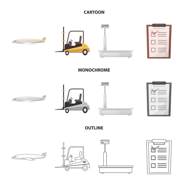 Geïsoleerde object van goederen en lading teken. Aantal goederen en magazijn voorraad vectorillustratie. — Stockvector