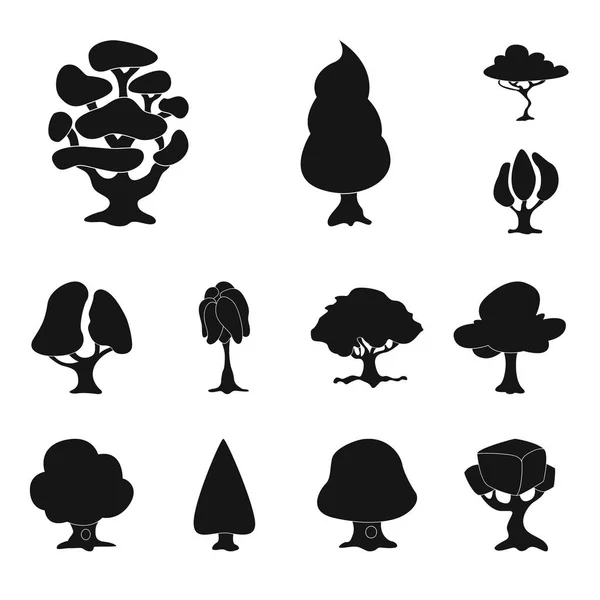 Ilustrație vectorială a logo-ului copacului și naturii. Colecție de copac și coroană ilustrație vectorială stoc . — Vector de stoc