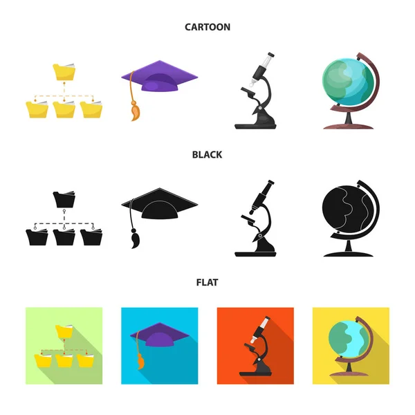 Vector illustration of education and learning symbol. Set of education and school stock symbol for web. — Stock Vector