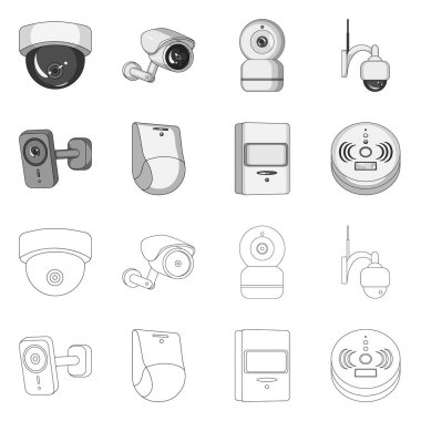 Cctv ve kamera logo vektör Illustration. Cctv ve sistem stok vektör çizim topluluğu.