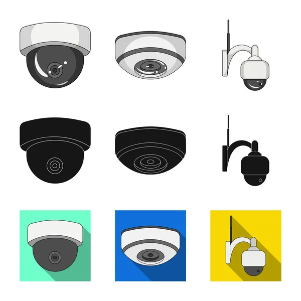 Ilustración vectorial de cctv y símbolo de cámara. Conjunto de cctv y sistema de stock símbolo para web . — Archivo Imágenes Vectoriales