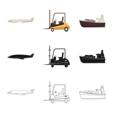 Yalıtılmış nesne mal ve kargo sembolü. Ürünler ve hisse senedi için ambar vektör simge koleksiyonu.